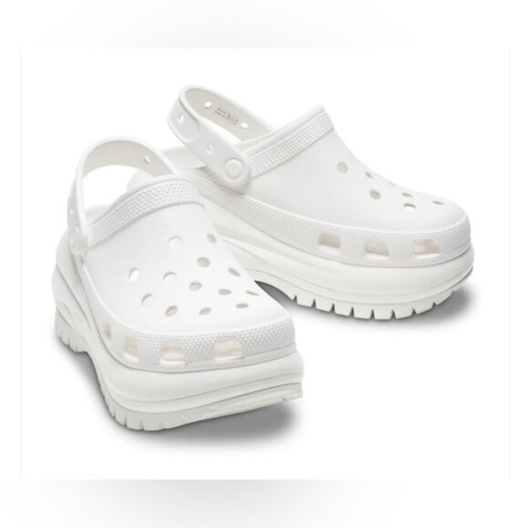 NIB Crocs Mega Crush Clogs in White  9 - Picture 1 of 8
